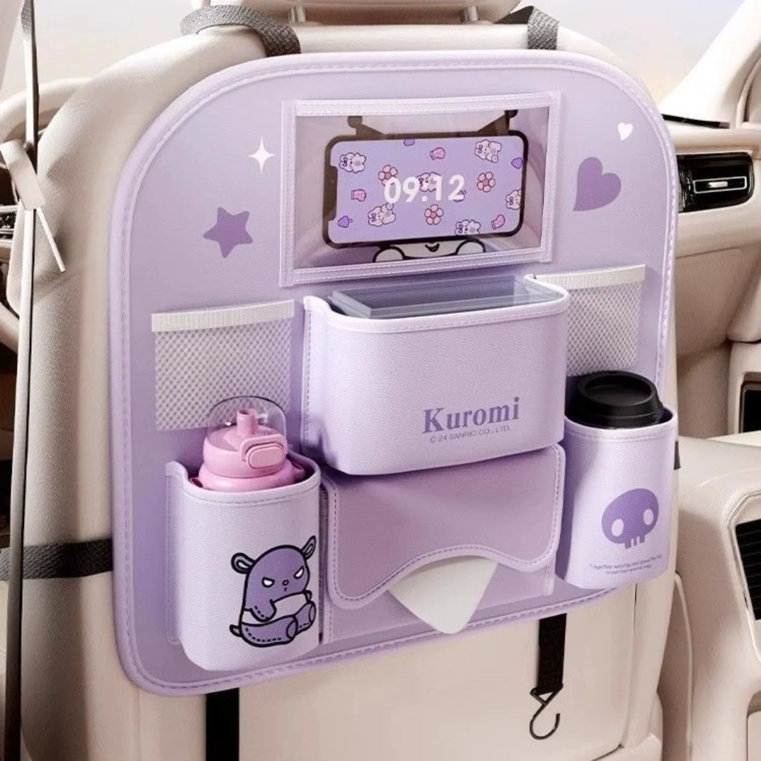 Anime Sanrio HelloKitty Kuromi My Melody Cinnamoroll Portable Car Seat Back Organizer Pouch Cartoon Cute Kawaii Holiday Gifts view 5