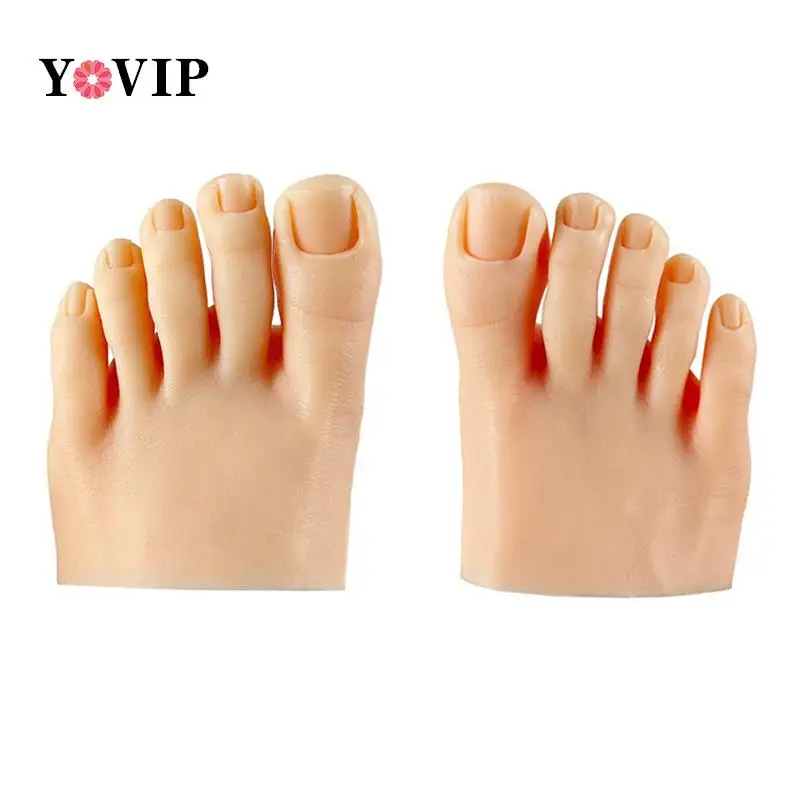 1PC Nail Practice Foot Mannequin with Fake Toes for Pedicure Training Nail Display Silicone Nail Training Foot Fake Model