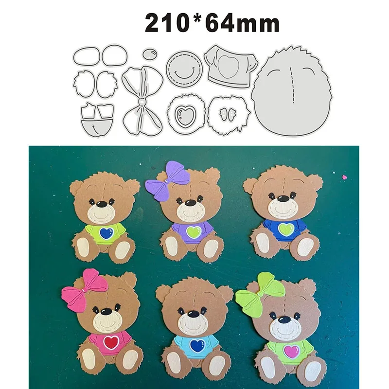 10cm wykrojniki do metalu szablony słodki miś dla DIY Scrapbooking dekoracyjne tłoczenie DIY tworzenie kartek papierowych