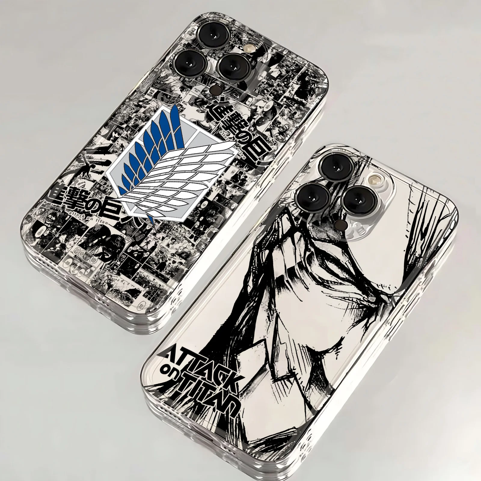 Attack on Titan Anime Phone Case For iPhone 16 15 14 13 12 11 Mini Pro Max X XR XSMax 7 8 Plus SE20 Transparent Cover