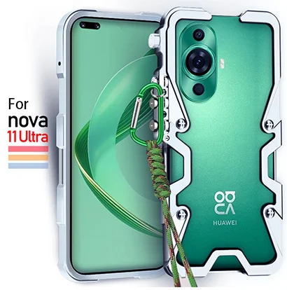 

Luxury aluminum alloy hollow heat dissipation Phone Case For Huawei Nova 11 Ultra 10 9 SE 8 4G 5G Pro Fall prevention Back Cove