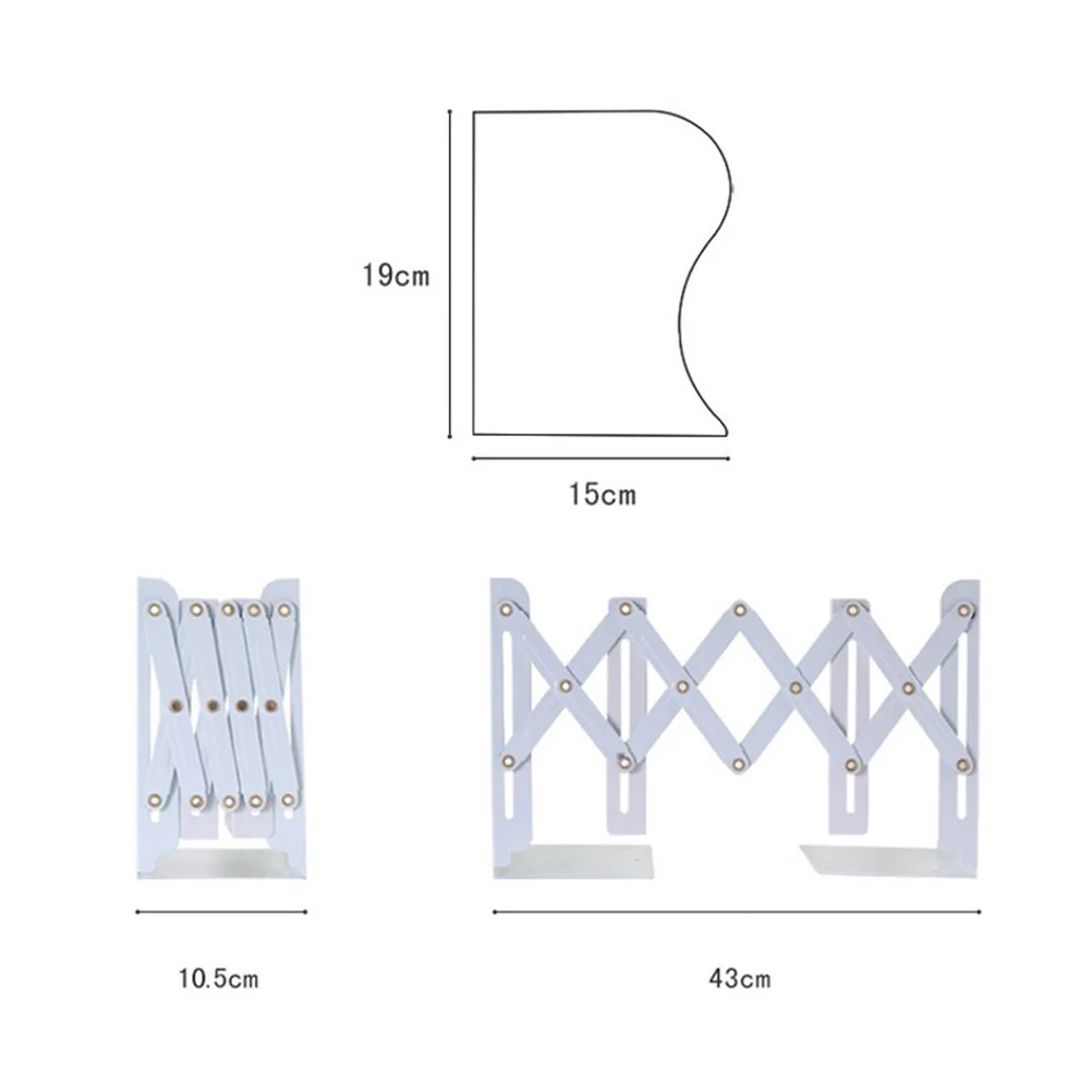 Metal Bookend Telescopic Book Stand Heavy Duty Organizer Storage Rack For Home Office Library Classroom Shelf Protection