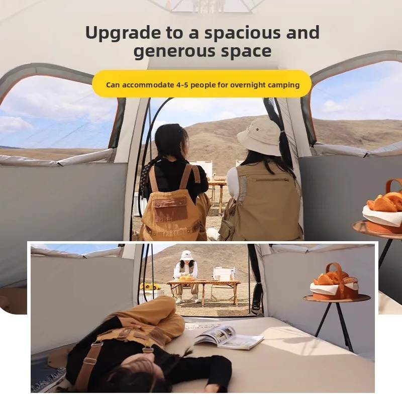 Fully Automatic Multi-Person Hexagonal Outdoor Tent Rainproof And Sun-Proof Made Of Oxford Material For Picnic Camping