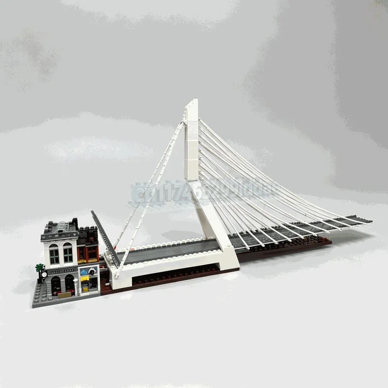 2601PCS Giant Cable Stayed Drawbridge Building Blocks Architecture Model DIY Assembly Set Detailed Display Home Decoration Gift