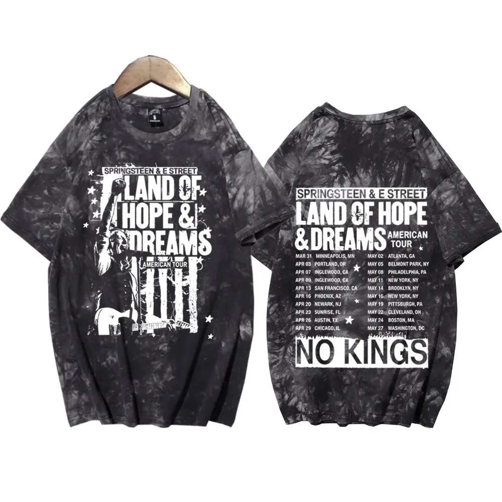 Bruce Springsteen And E Street Tour 2026 Tie Dye T-shirt Man Woman Harajuku O-neck Casual Shirt Tops