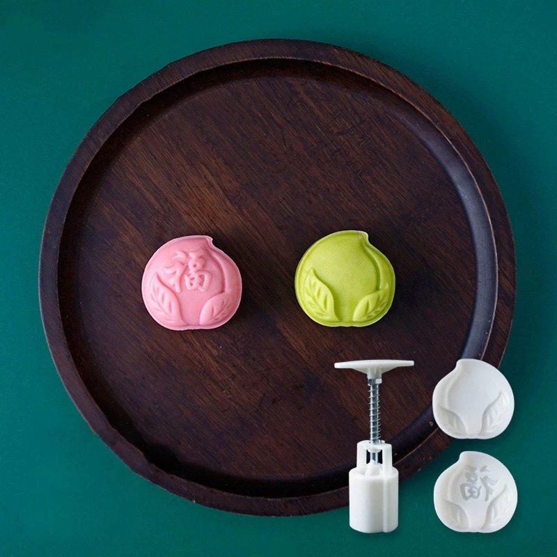 30g พลาสติกวัสดุ Mooncake แม่พิมพ์พีชรูป Mooncake แสตมป์ DIY เบเกอรี่ Mooncake อุปกรณ์เสริมสำหรับกลางฤดูใบไม้ร่วง Dropship