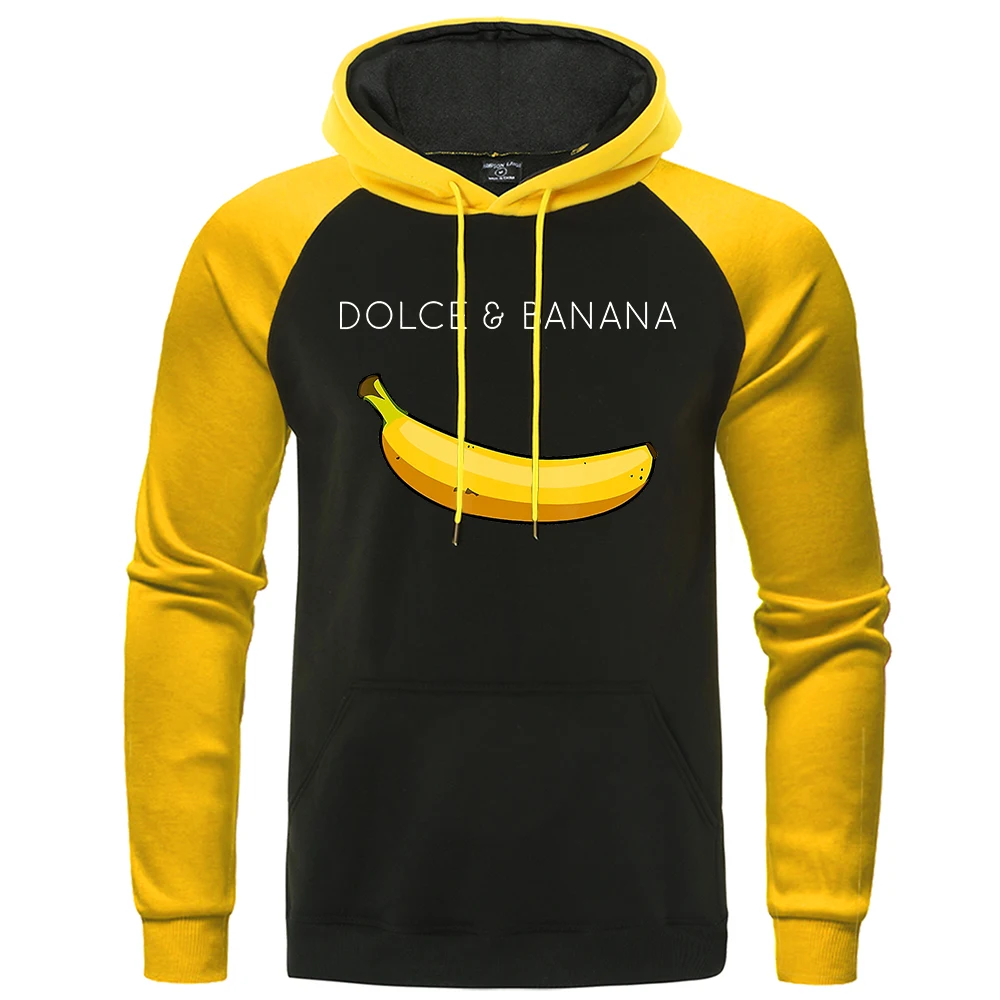 Dolce & Banana Cartoons Sweatshirt Men Autumn Fashion Raglan Hoodie Street Print Harajuku Casual Clothes Crewneck Pullover Hoody