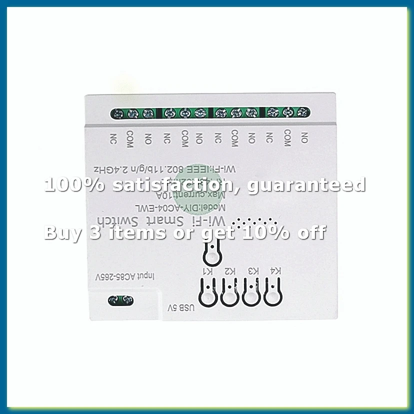 4CH WiFi Smart Switch RF433 85-265V 2.4G WiFi Home Automation Module for IFTT Home-DT30