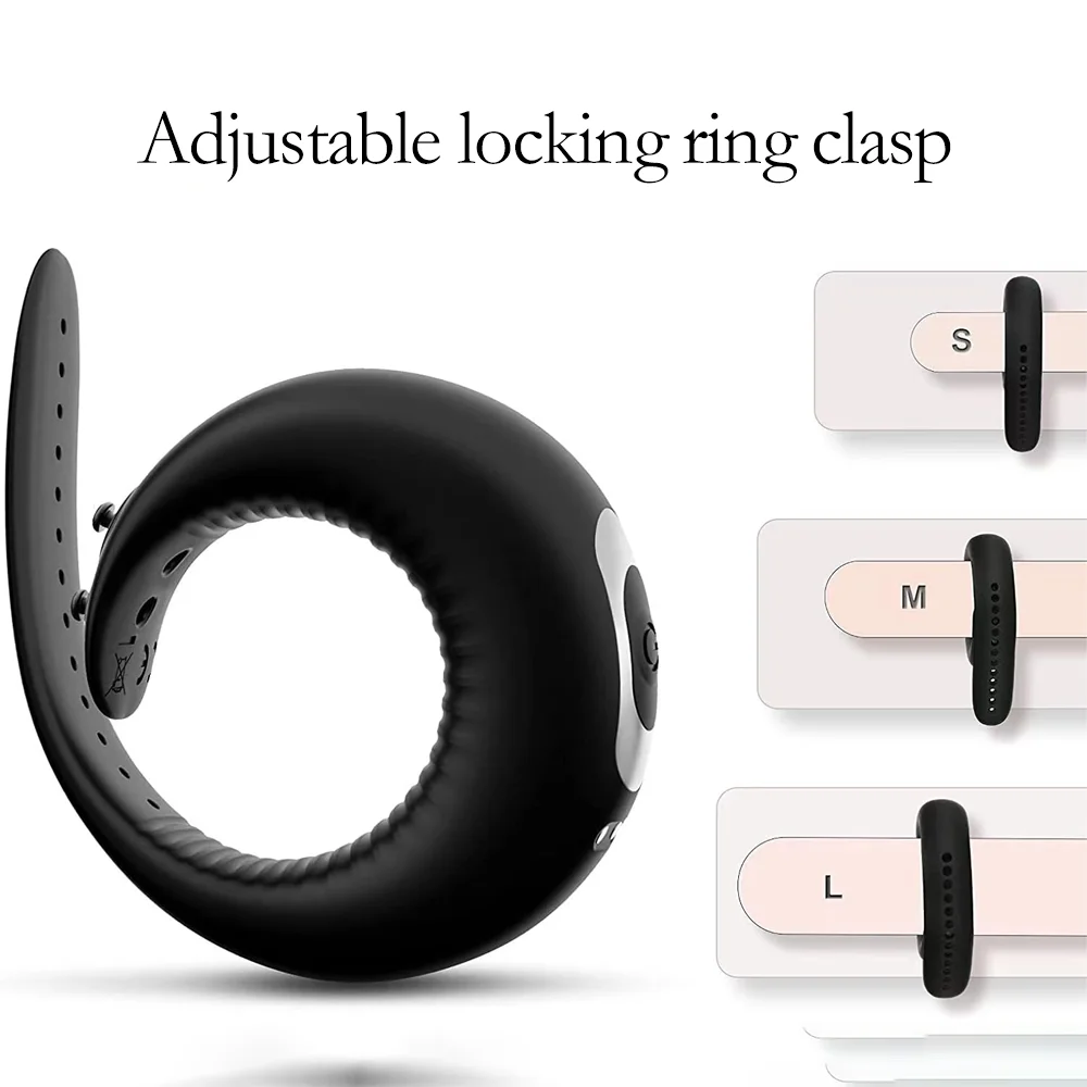 Penis Ring Vibrator Adjustable Vibrating Ring Delay Ejaculation Enlargement Erection Masturbator Adult Sex Toy For Men