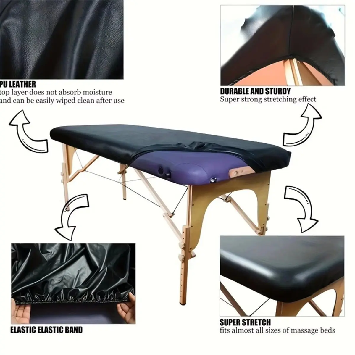 NOCM Massage Bed Cover PU Leather Fitted Mat Massage Table Cover Sheet for Beauty Salon Professional Home Training Clinic