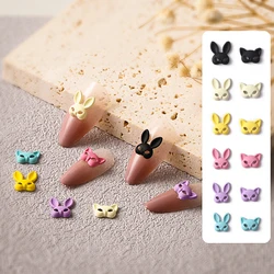 10 Stück Katzen maske Nagel kunst Charme 3d niedliche Süßigkeiten Farbe gefrostet Cartoon Harz Katze Kaninchen Maske Ornament DIY exquisite Nagel Zubehör