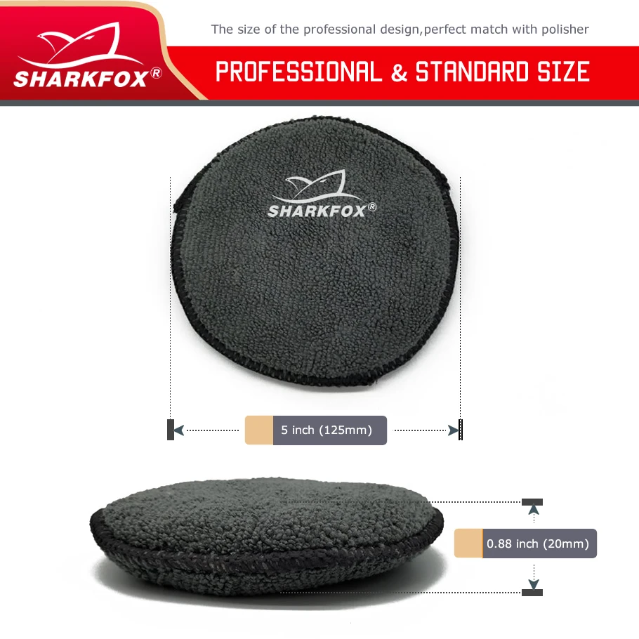 Sharkfox Car Detailing Pads Car Care Waxing Polish Sponges Soft Microfiber Round Pocket Foam Sponges Car Cleaning Tools