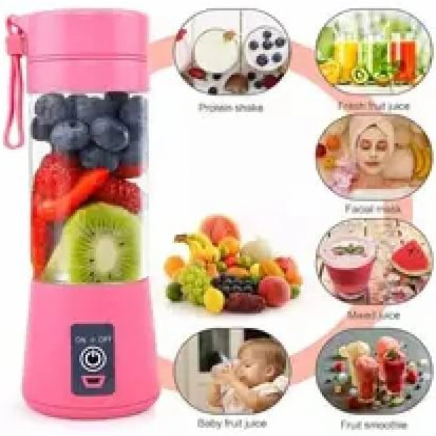 Персональный размер, 380 мл, перезаряжаемые USB-бутылки для блендера для коктейлей и смузи — портативный персональный блендер