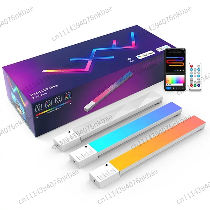 6/9/12PCS WiFi RGB Smart LED Light Bars APP Control Gaming Room Decor Night Light