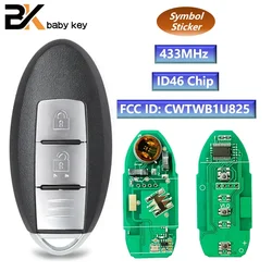 BB Key CWTWB1U825 Remote Car Key for Nissan Micra Juke Sentra Patrol Note Navara Tiida Frontier 433MHz ID46 Chip TWB1G662