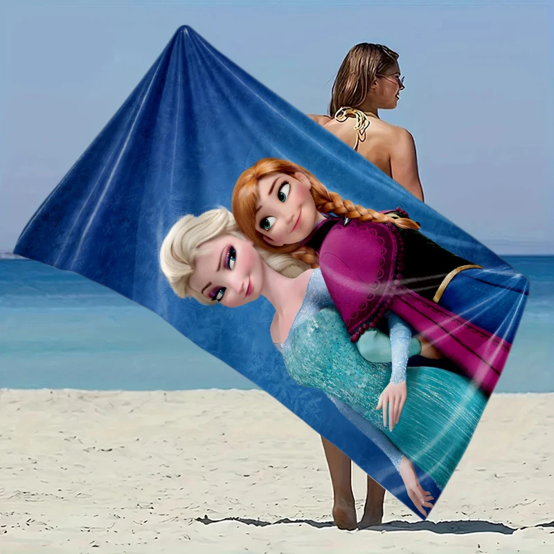 

Frozen Princess Elsa Beach Towel Elastic Great for Beach PoolTravel Party Swimming QuickDry Fiber Lightweight Fabric Easy Fold