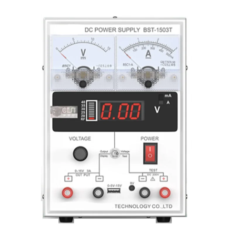 15V3A Adjustable Dc Regulated Power Supply 1503T Mobile Phone Repair Power Supply 5V Usb Digital Display