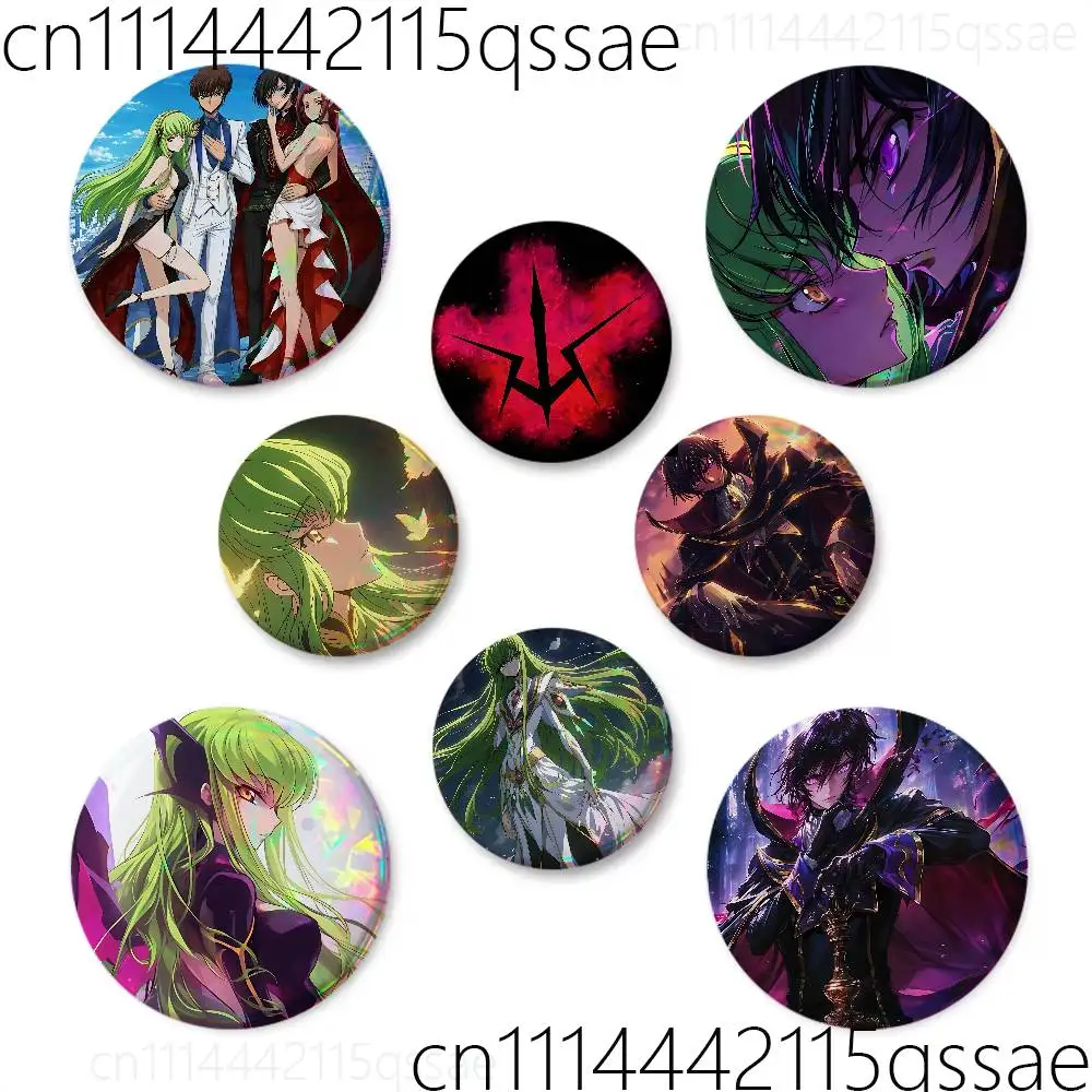 FOR Code Geass Lelouch Button Pins Backpack Clothing Decor Brooch Cartoon Science Fiction Badge Jewelry Gifts for Kids