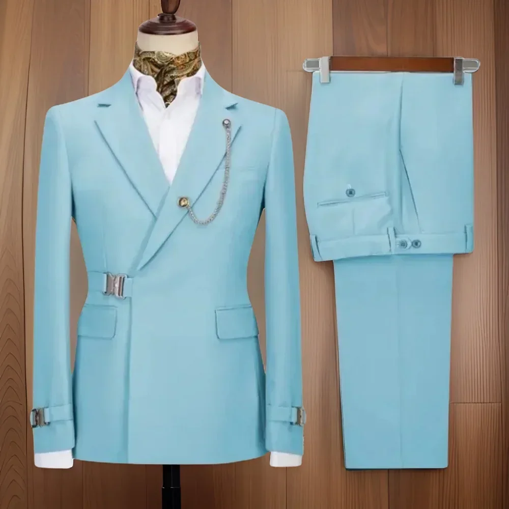 

Slim Fit Suits For Men 2 Pcs Men's Business Notch Lapel Prom Groom Tuxedos For Wedding Party Suit (Blazer + Pants)