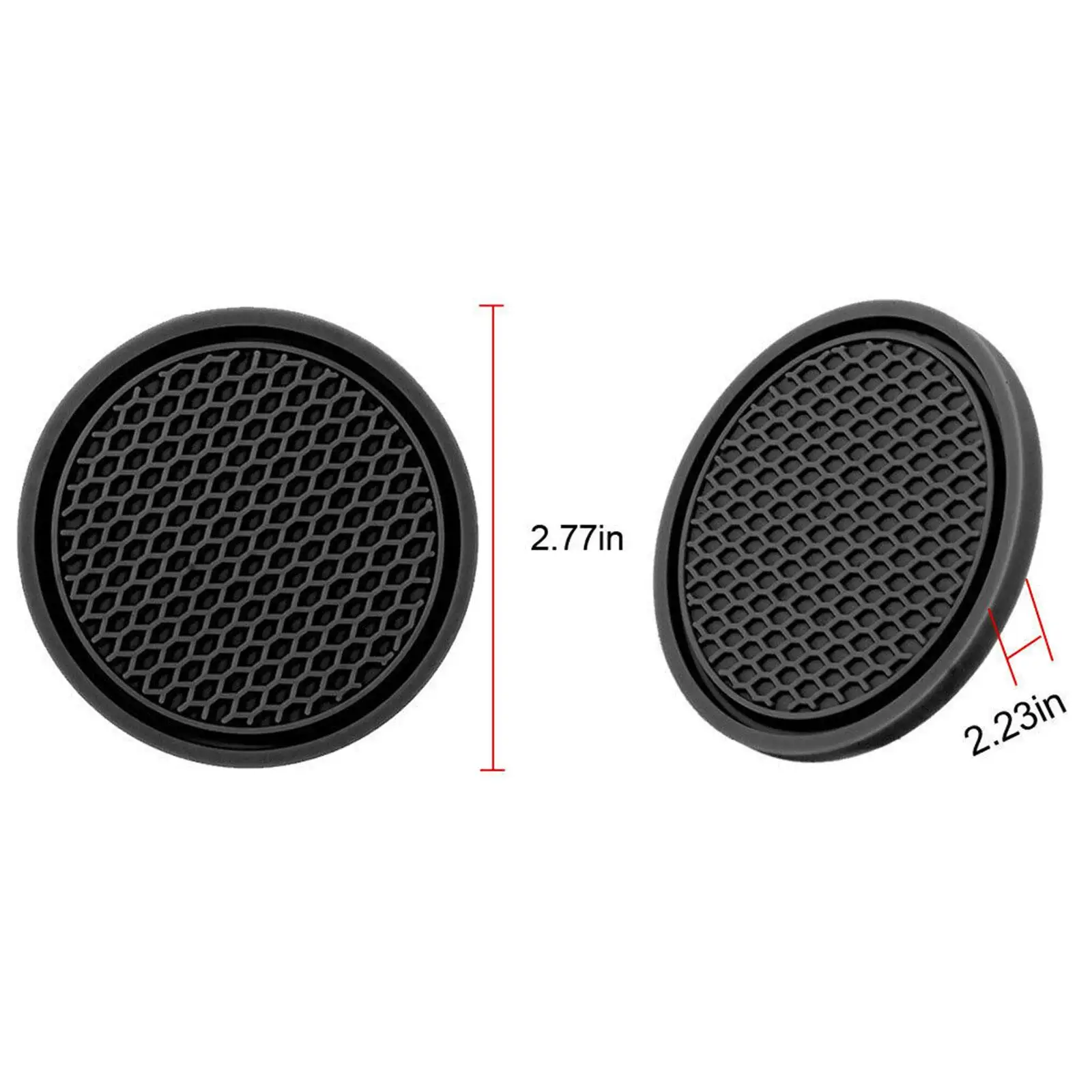 Antiderrapante Car Water Cup Pad, Diamante Strass Rubber Mat, Garrafa Coaster Titular, Auto Interior Anti-skid Cup Holders, 7cm, 2pcs