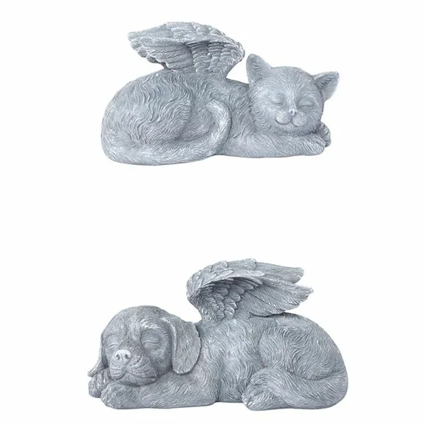 Resin Angel Dog Cat Statue Garden Decor Puppy Tombstone Sculpture Ornaments Gifts for Yard Home Decoration