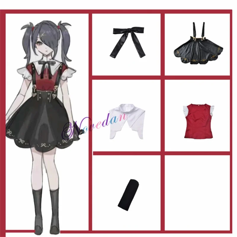 Neughty Girl explosion Abyss Costume Cosplay parrucca Anime Game Ame Abyssoning Angle Dokuro Chan Cosplay Set gonna in pelle nera