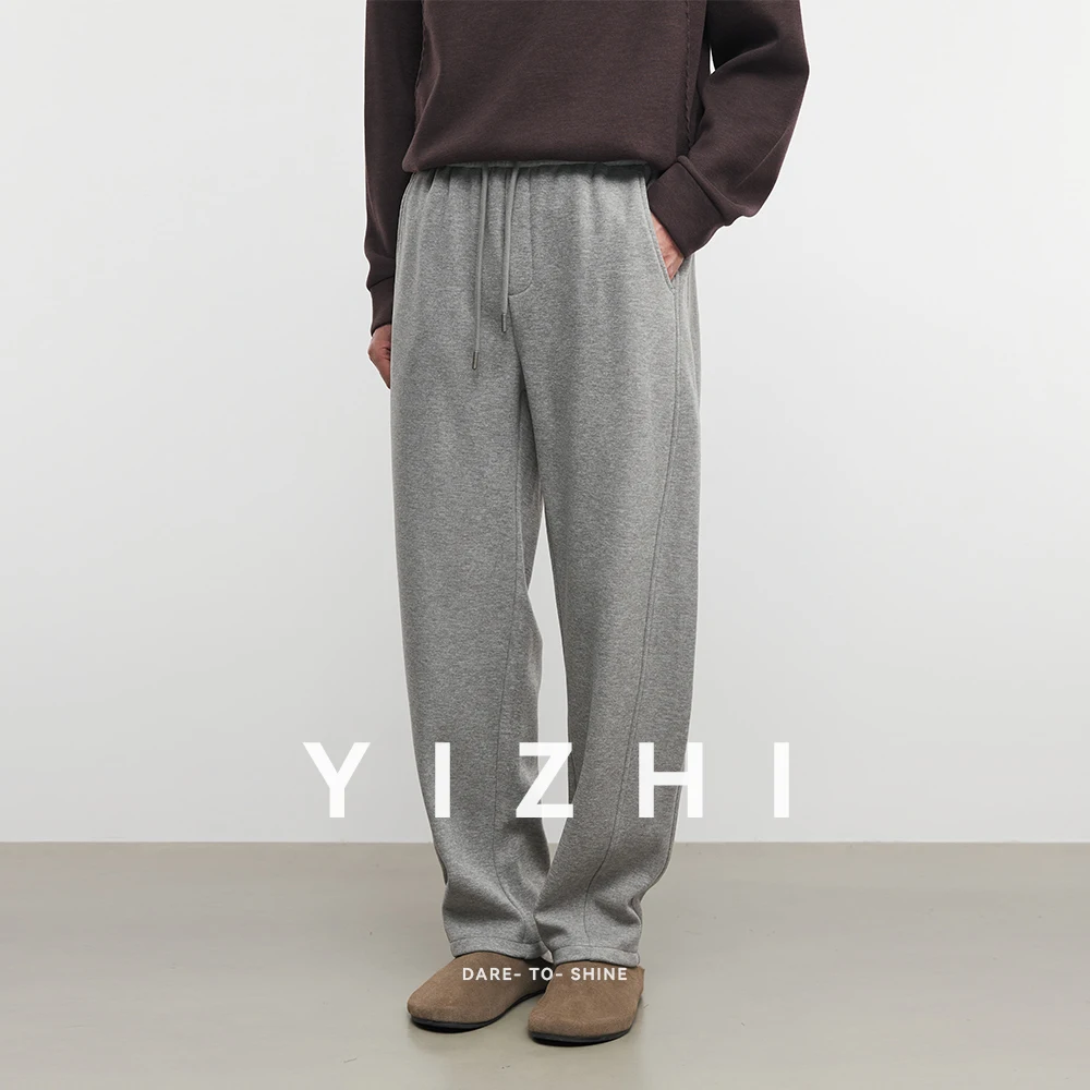 

Fashion Men's American Scimitar Plus Velvet Casual Sweatpants 2025 Autumn Winter New Loose Solid Color Simple Sports Trousers