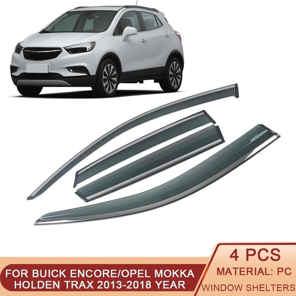 

For BUICK ENCORE/Opel Mokka/Holden Trax 2013-2018 Car Window Sun Rain Shade Visors Shield Shelter Protector Cover Frame Sticker