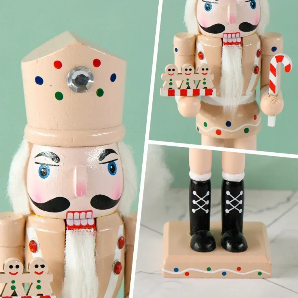 2026 New Christmas Decorative Nutcracker Handmade Wooden Mini Soldier Festive Collectible Nutcracker Winter Tabletop Christmas D
