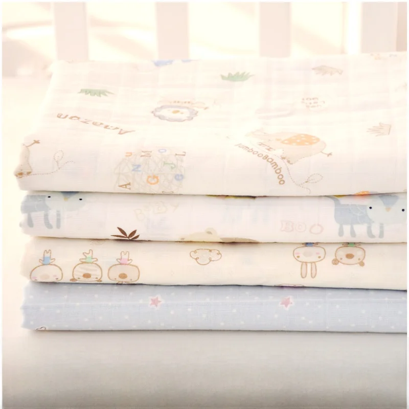 

Pure Cotton Double Layer Gauze Fabric for DIY Handmade Baby Clothing Bedding Home Textiles Baby Diapers Bath Towel Material