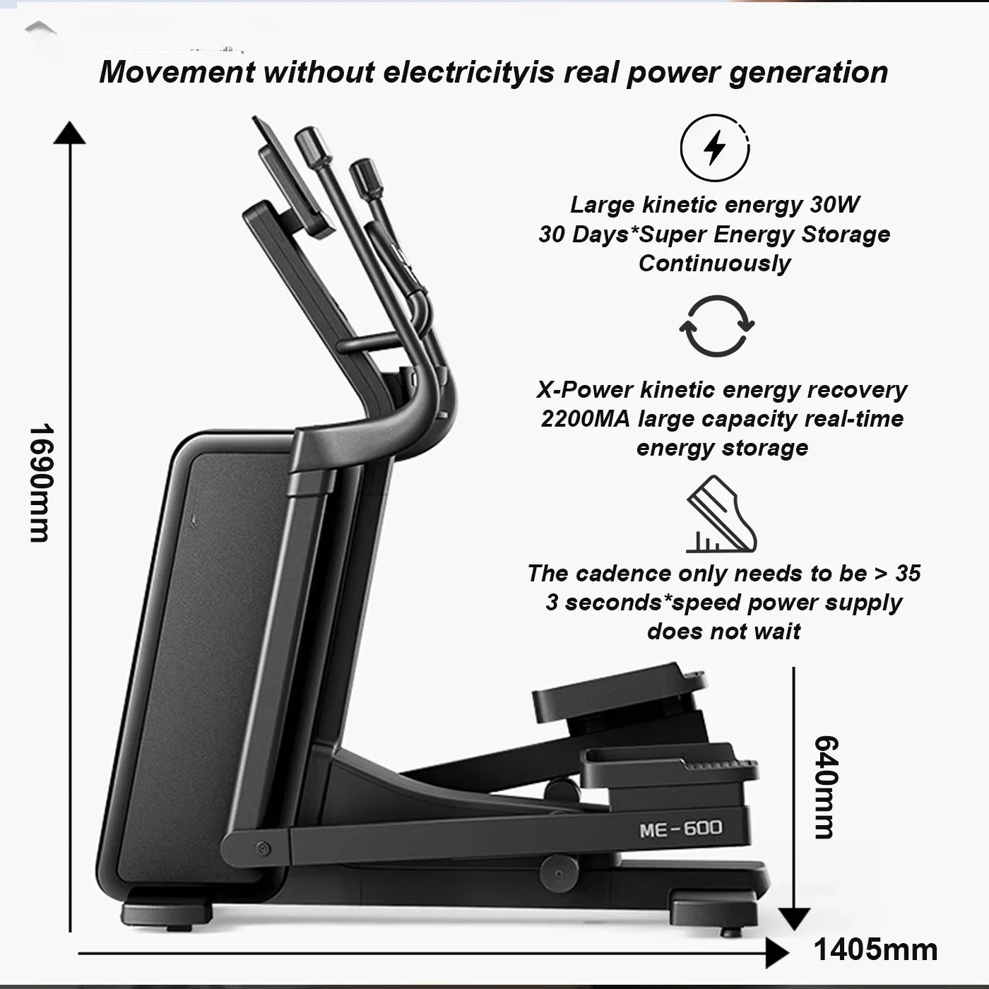 Exercise Cross Trainer Fitness Equipment Multi-function Stepper with Magnetic Braking System Manual Elliptical Machine