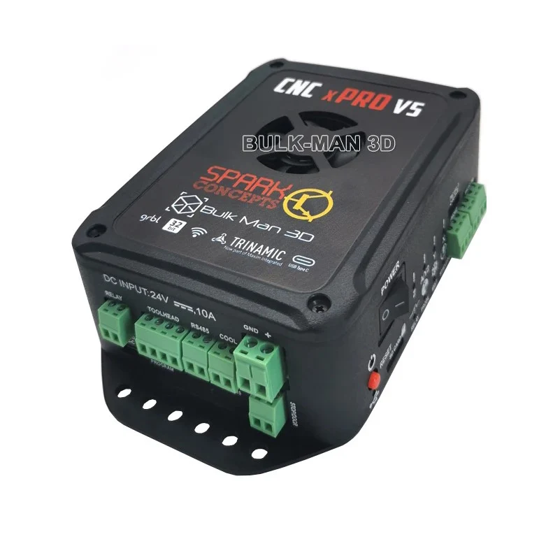BulkMan3D XPRO V5 GRBL CNC Controller Kit with Nema23 2.45N.m Stepper Motors, Trinamic TMC5160 Drivers, WiFi USB-C, 24V 350W