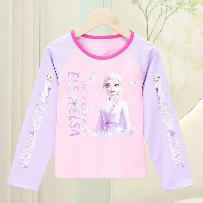 Spring Autumn Kids Girl Long Sleeve T Shirt Cartoon Frozen Elsa Melody Princess Tees Cotton Clothes Toddler Tops Children Outfit