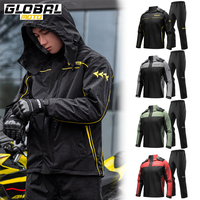 Men's Motorcycle Raincoat Suit Reflective Motorbike Split Waterproof Jacket Lightweight Foldable Outdoor Moto Riding Raincoat