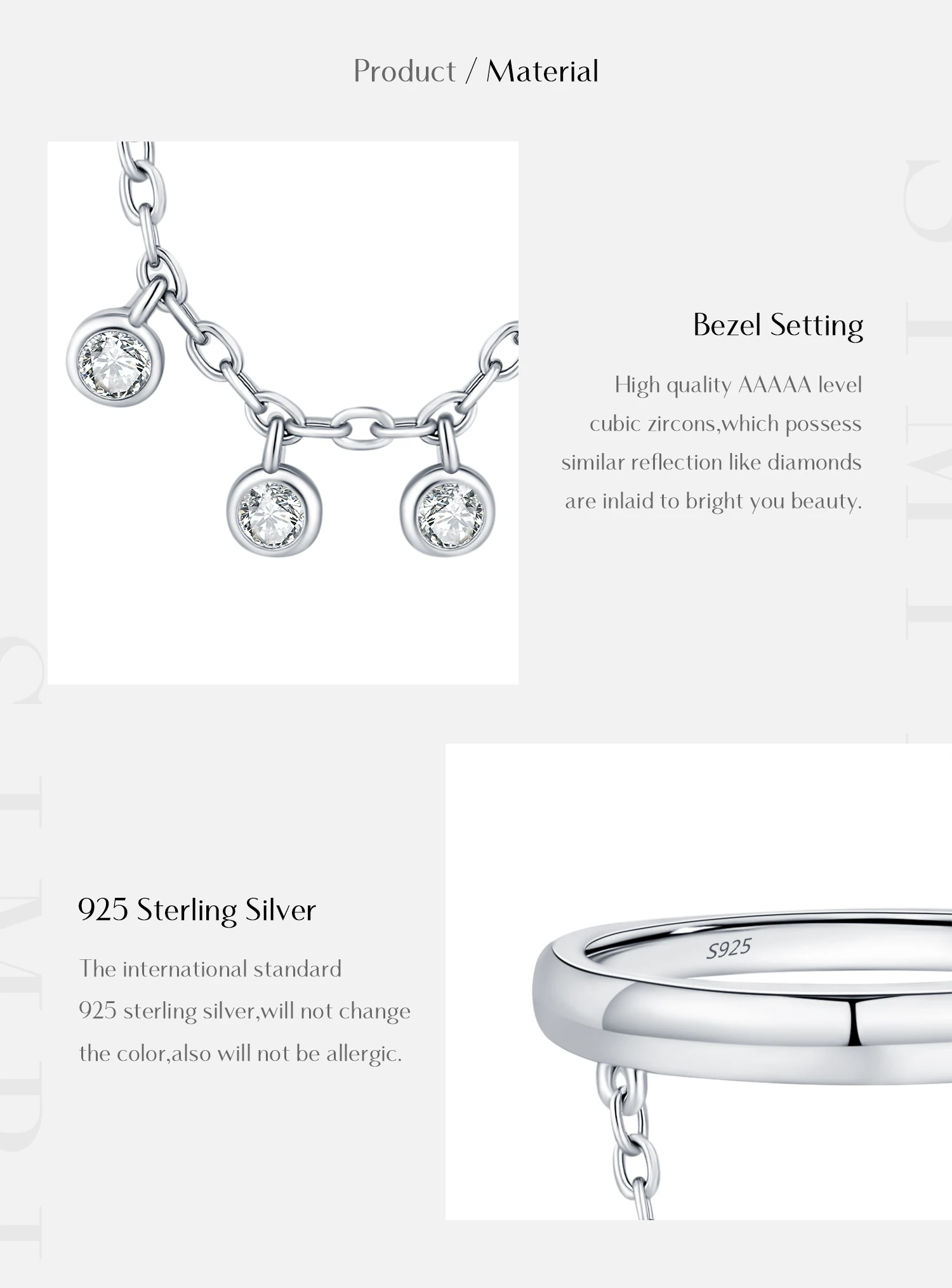 MODIAN Funkelnde runde CZ-Stapelringe aus 925er Sterlingsilber, süßes kleines Anhänger-Design, Fingerringe für Frauen, edler Schmuck – Detail 3