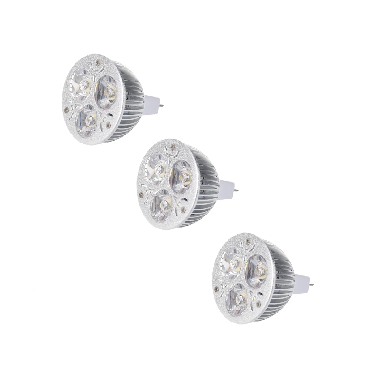 3X 3W 12-24V MR16 Warm White 3 LED Light Spotlight Lamp Bulb Only-ABQU