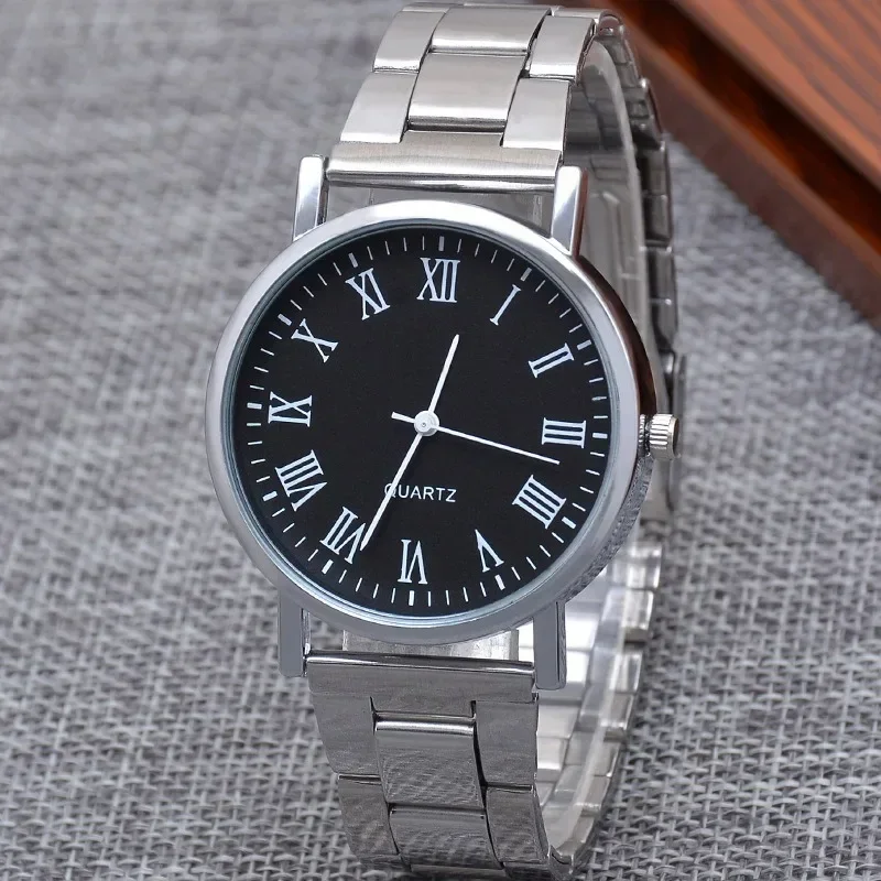 

2025 Men's Stainless Steel Quartz Watch Silver Fashion Casual Business Wristwatch Reloj Hombre Elegante Para Diario