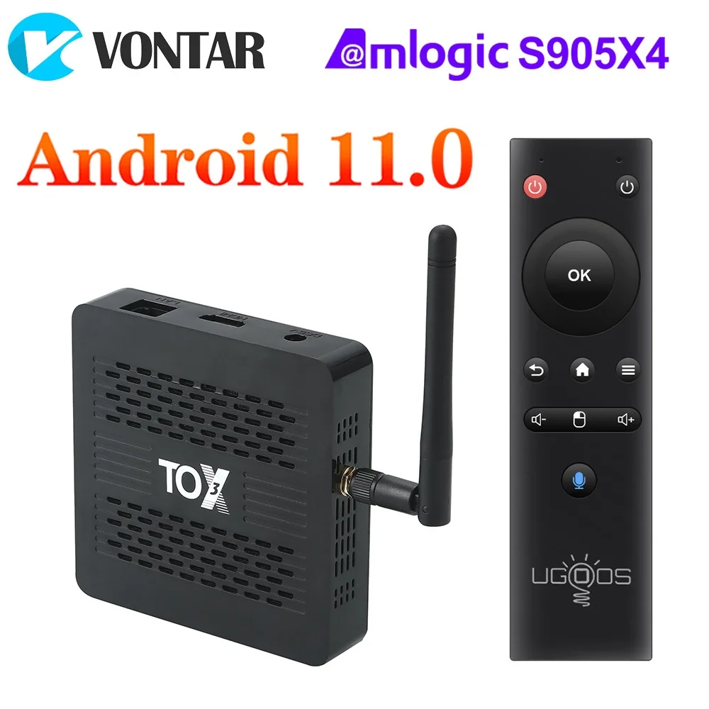 TOX3 Smart TV Box Android 11 4GB 32GB z Amlogic S905X4 2T2R Dual Wifi 1000M Internet BT4.1 Obsługa AV1 4K DLNA Odtwarzacz multimedialny