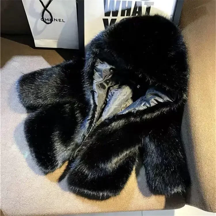 

Winter New Girls Boys Fashion Faux Fur Thick Warm Coat Baby Kids Children Hooded Jacket 2-10 Years Old