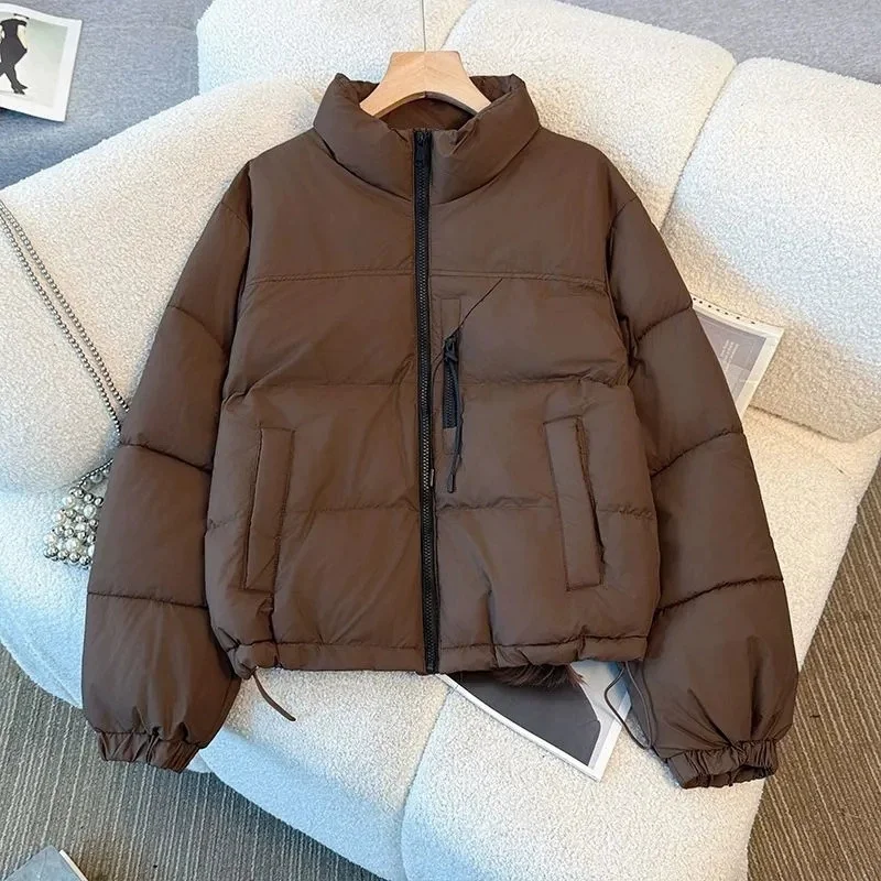 

Loose Hooded Thicken Warm All-match Parkas Female Outwear Overcoat Winter Short Stand-up Collar Cotton Padded Jacket Women