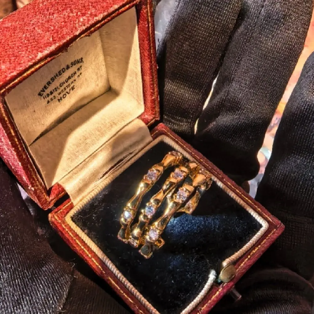 

Модное универсальное кольцо из бамбука со стразами для женщин, кольцо для девочек, подарок на вечеринку, ювелирный аксессуар