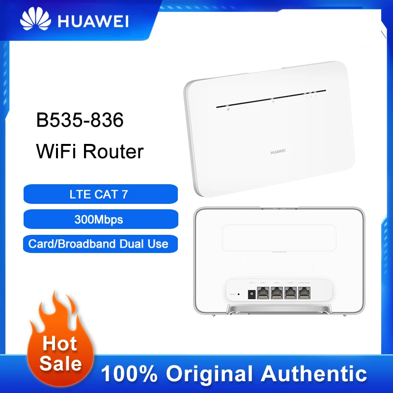 HUAWEI B535-836 Wireless WiFi Router 4G LTE Cat 7 300 Mbps Dual-Band Wi-Fi Hotspot With Sim Card Slot 4 Gigabit Ethernet Ports