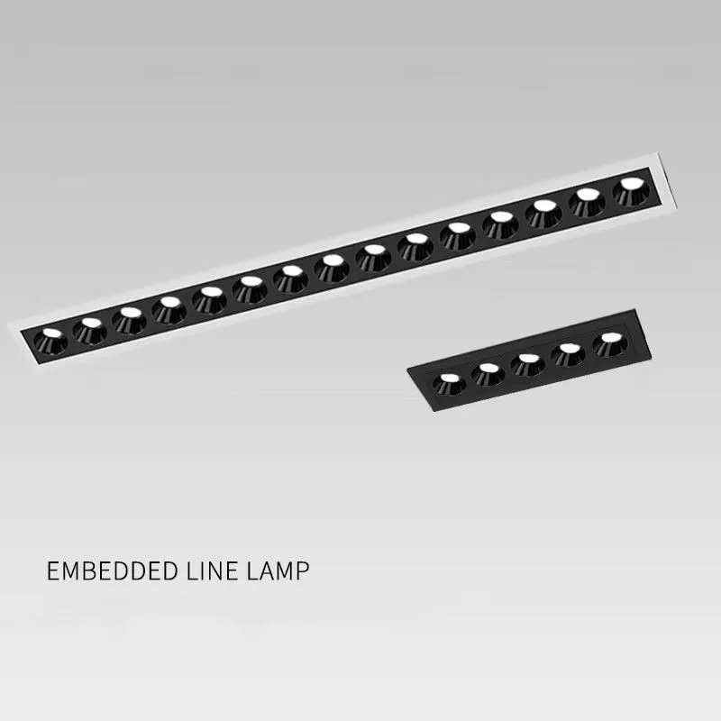 Imagem -06 - Dimmable Led Grille Light Line Light Incorporado sem Tubo Principal Luz de Teto Iluminação Interior 10w 20w 30w ac 110v 220v