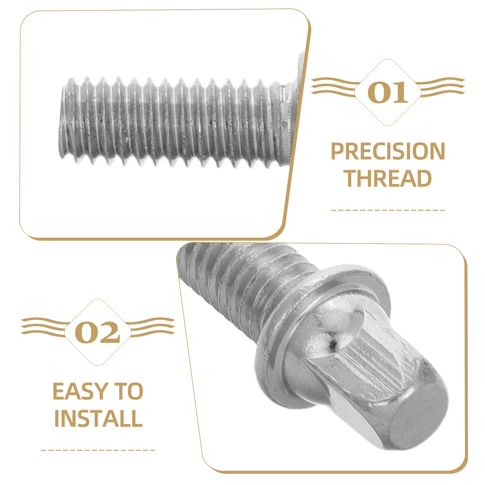 Tornillos de tambor M6x15mm, sujetadores metálicos de ajuste de precisión para Hardware de montaje de tambor, rendimiento confiable para ruleta y percusión, 10 Uds.