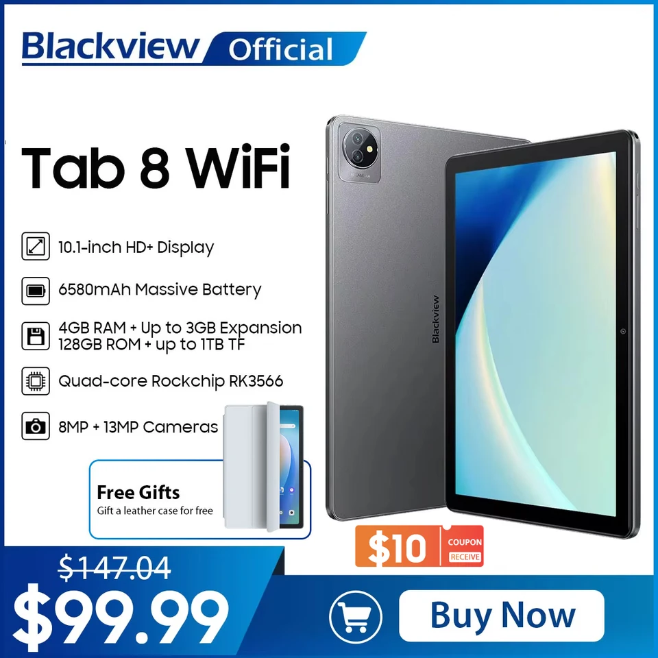 Blackview Tab 8 WiFi Android 12 Tablet 7GB 128GB 10.1'' HD+