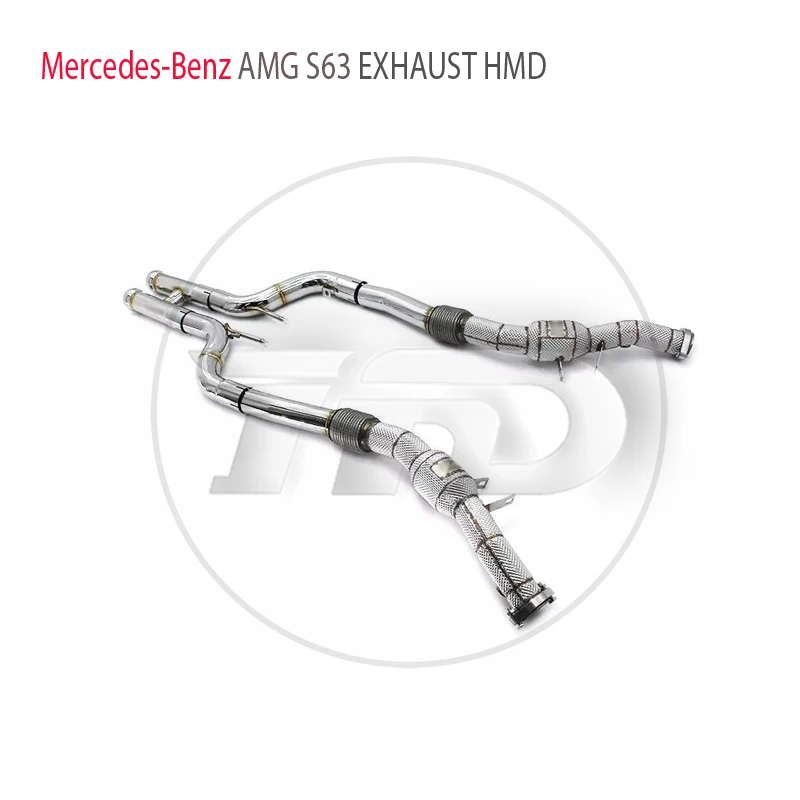 

HMD Exhaust System High Flow Performance Downpipe for Mercedes Benz AMG S63 W222 5.5T Without Catalytic Converter Racing Pipe