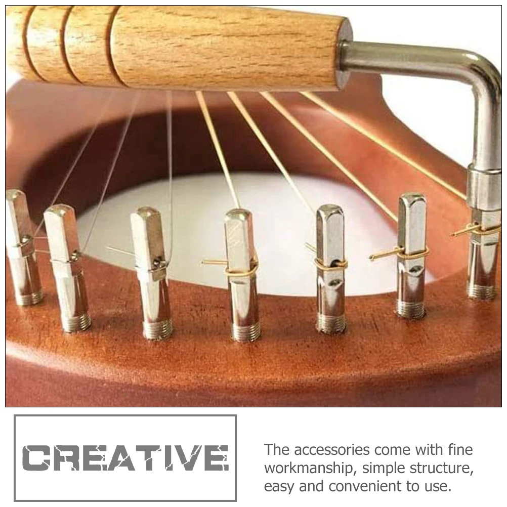 

1 set Lyre Harp String Nail Rivet Set Tuning Pegs Wood Metal Fixing Parts Slack Adjuster Tools Musical Instrument Accessories