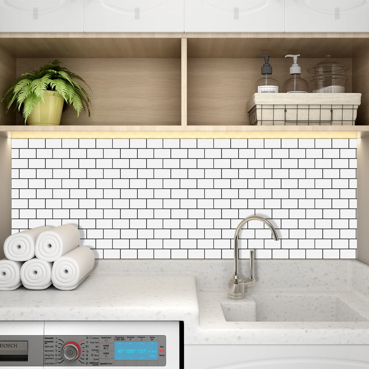 3d Tile Wallpaper Self Adhesive Wallpaper Universal Backsplash Wall Sticker Peel And Stick Waterproof Brick Decals Home Supplies