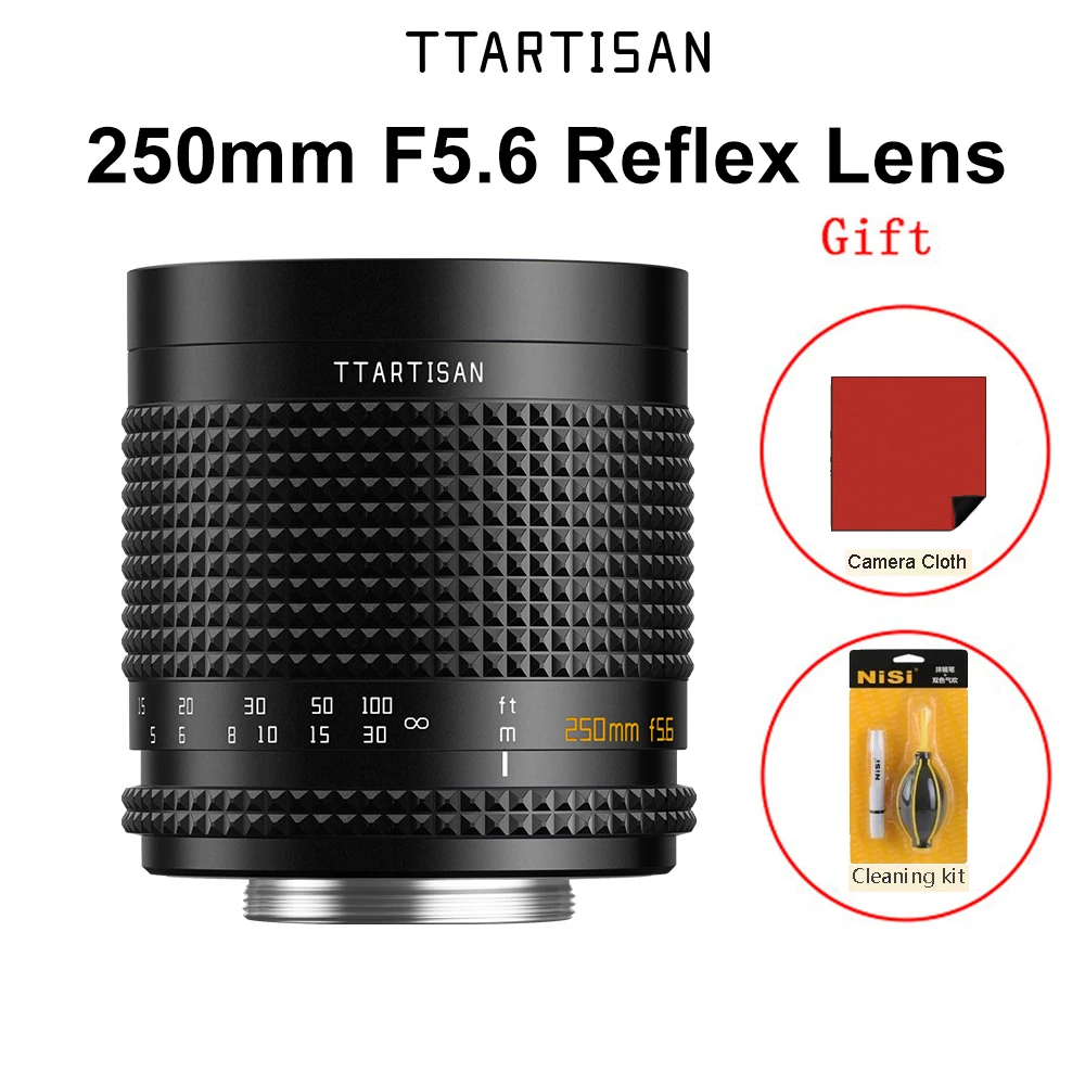 

TTArtisan 250mm F5.6 Reflex Lens Full Frame Manual Camera Lens for M42 Mount Mirror Lens Create Dream Donut Bokeh