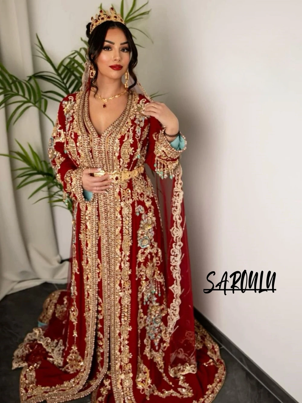 Moroccan A Line Luxurious Evening Dress Caftan Beaded Lace Party Women Prom Wedding Dress Elegant Customized Cocktail Takchita